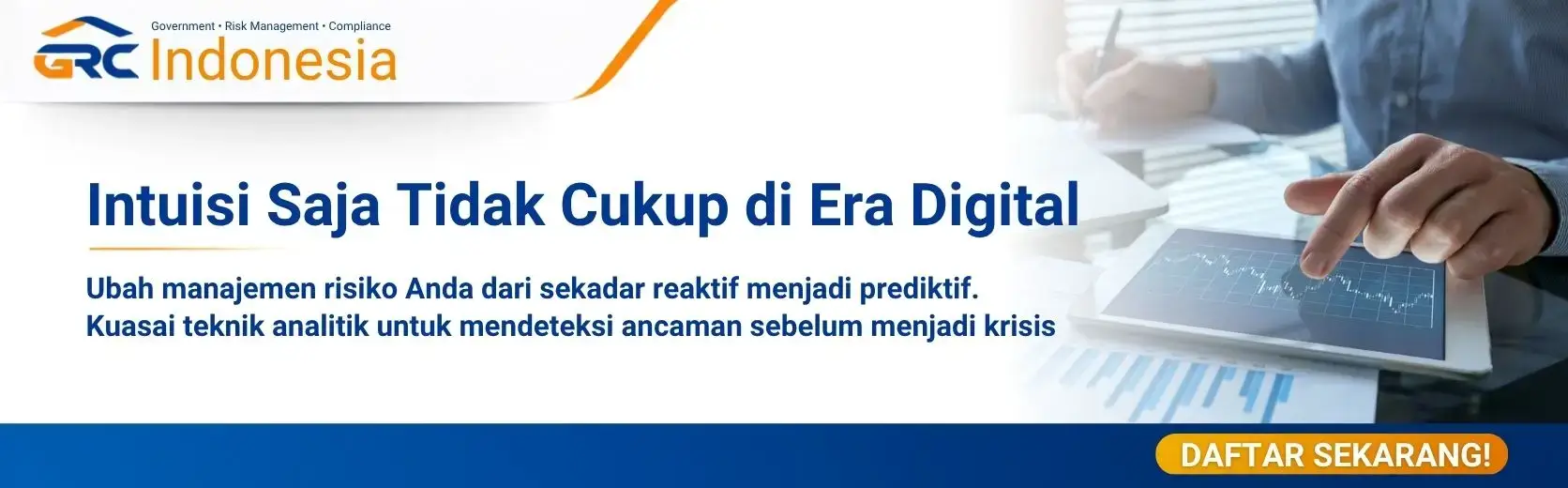 Ilustrasi alur data analytics dalam manajemen risiko: dari pengumpulan data hingga dashboard visualisasi risiko real-time