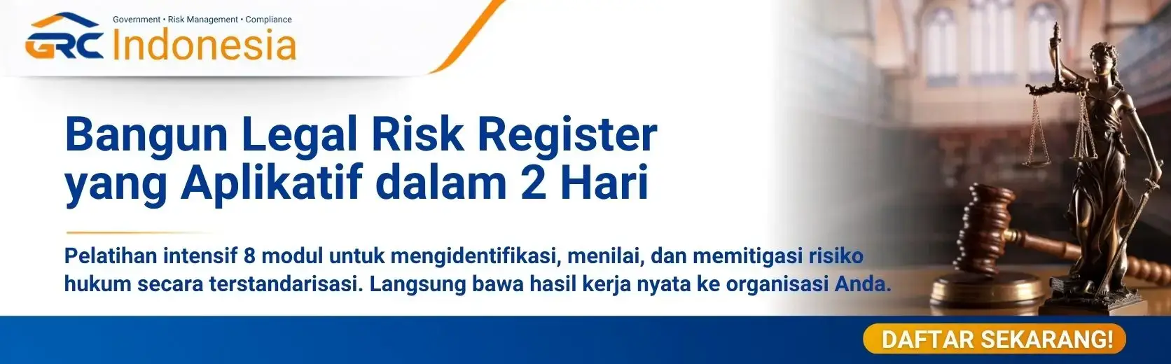 Pelatihan Managing Legal Risk Based on ISO 31022 oleh GRC Indonesia, program manajemen risiko hukum terstandarisasi untuk profesional legal, compliance, dan risk management