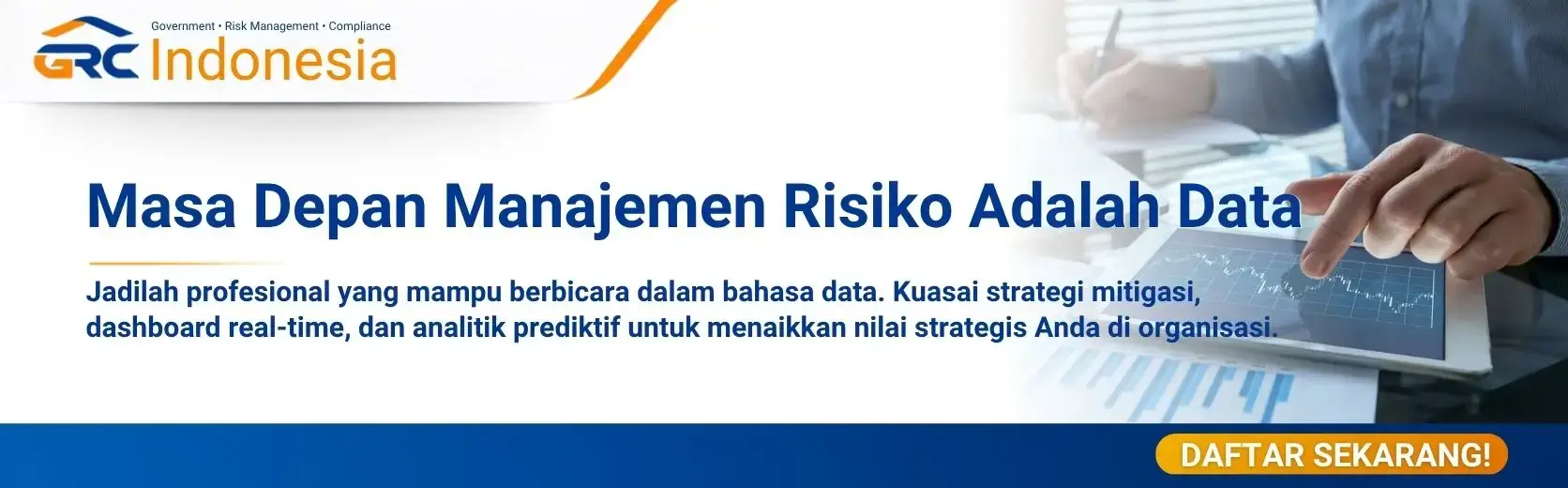 Ilustrasi alur data analytics dalam manajemen risiko: dari pengumpulan data hingga dashboard visualisasi risiko real-time