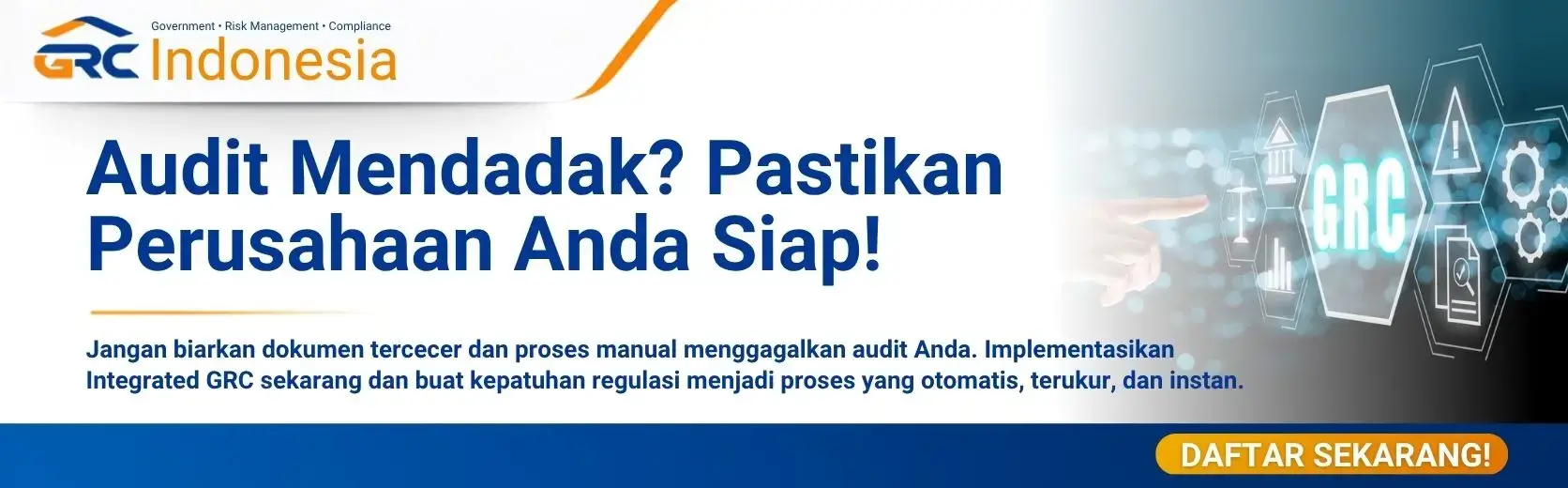 Banner Konsultasi Program In-House Training Integrated GRC untuk Transformasi Tata Kelola Perusahaan