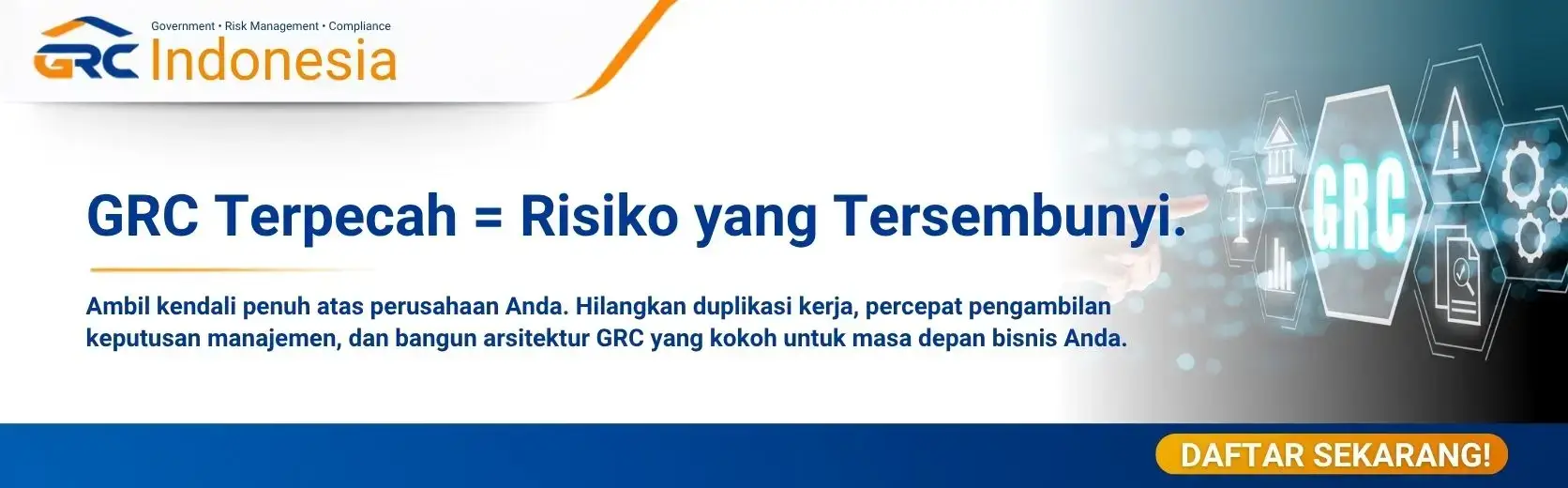 Banner Pendaftaran Training Integrated GRC Hubungi Admin WhatsApp Resmi GRC Indonesia