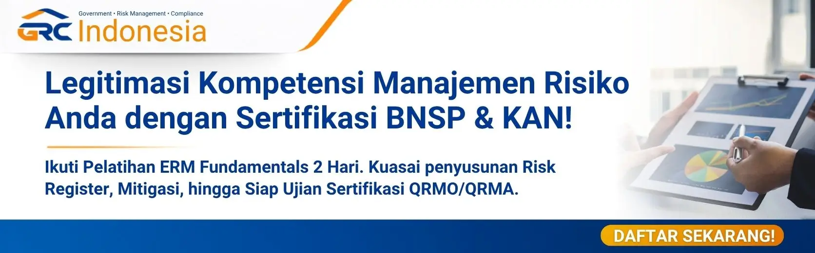 Banner jadwal batch pelatihan ERM Fundamentals berbasis ISO 31000 untuk BUMN dan Non-BUMN